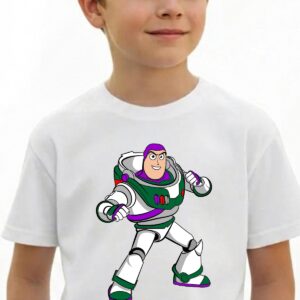4 Camiseta Branca Manga Curta Amarela Infantil Buzz Toy Story mlc