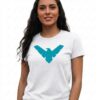 Camiseta Branca Baby Look Preta Malha Pv Asa Noturna mlr