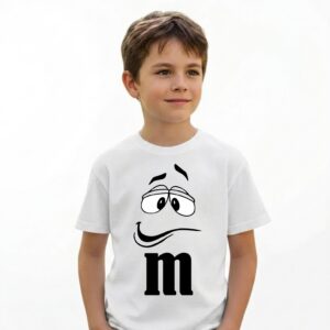 4 Camiseta Branca Ss Infantil M&m Mod 2 mlc
