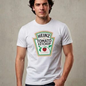 4 Camiseta Branca Ketchup Heinz Adulto Tradicional mlr