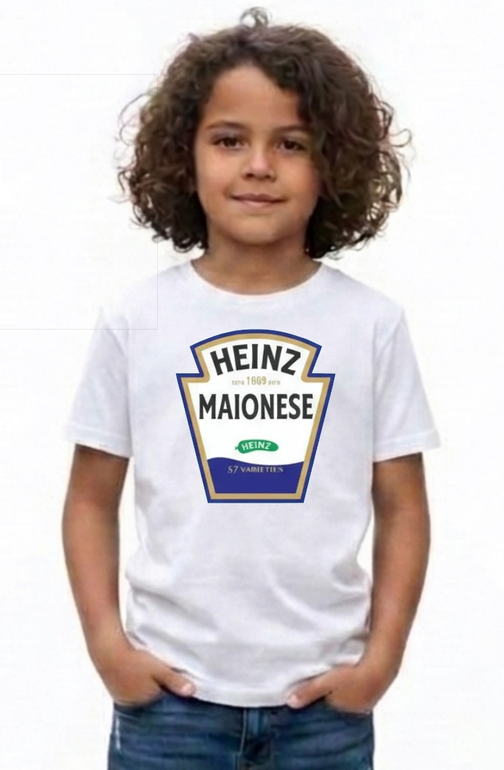 Camiseta Amarrela Maionese Heinz Infantil