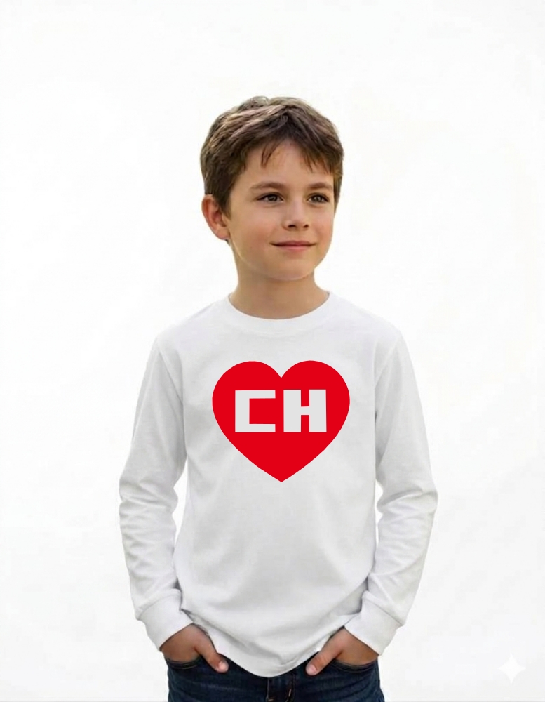 Camiseta Chapolin Colorado Infantil Manga Longa ( Branca )