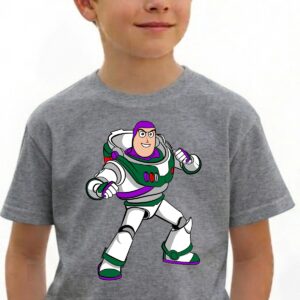 5 Camiseta Cinza Manga Curta Amarela Infantil Buzz Toy Story mlc