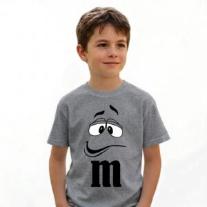5 Camiseta Cinza Ss Infantil M&m Mod 2 mlc