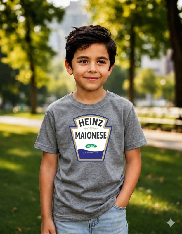 Camiseta Amarrela Maionese Heinz Infantil