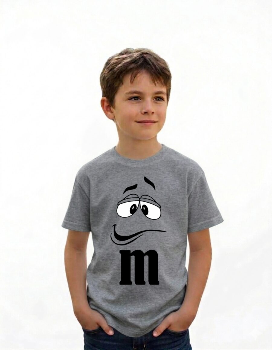 Camiseta Cinza Ss Infantil M&m Mod 2 mlc
