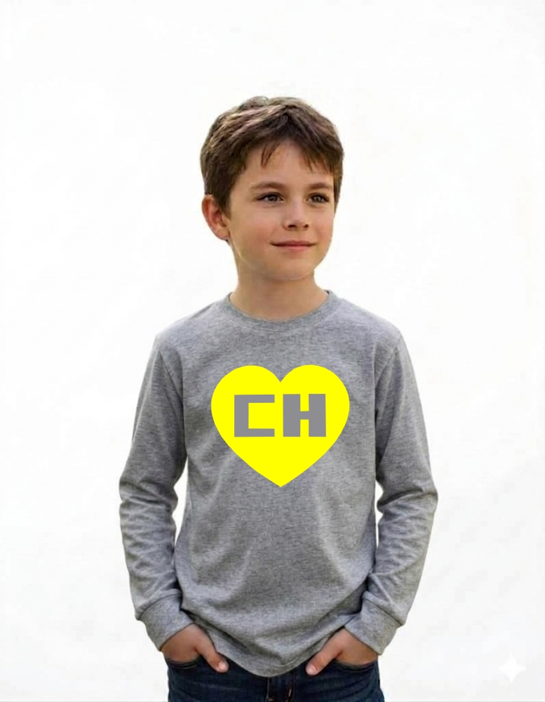 Camiseta Chapolin Colorado Infantil Manga Longa ( Cinza )