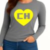 Camiseta Chapolin Colorado Baby Look Manga Longa ( Cinza )
