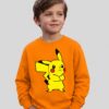 Moletom Laranja Algodão Flanelado Infantil Amarelo Pikachu Silk mlc