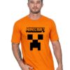 Camiseta Laranja Ss Adulto Minecraft mlr