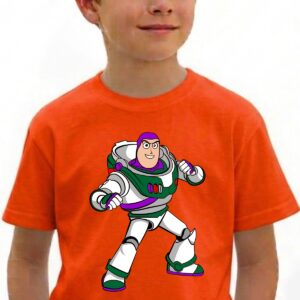 6 Camiseta Laranja Manga Curta Amarela Infantil Buzz Toy Story mlc