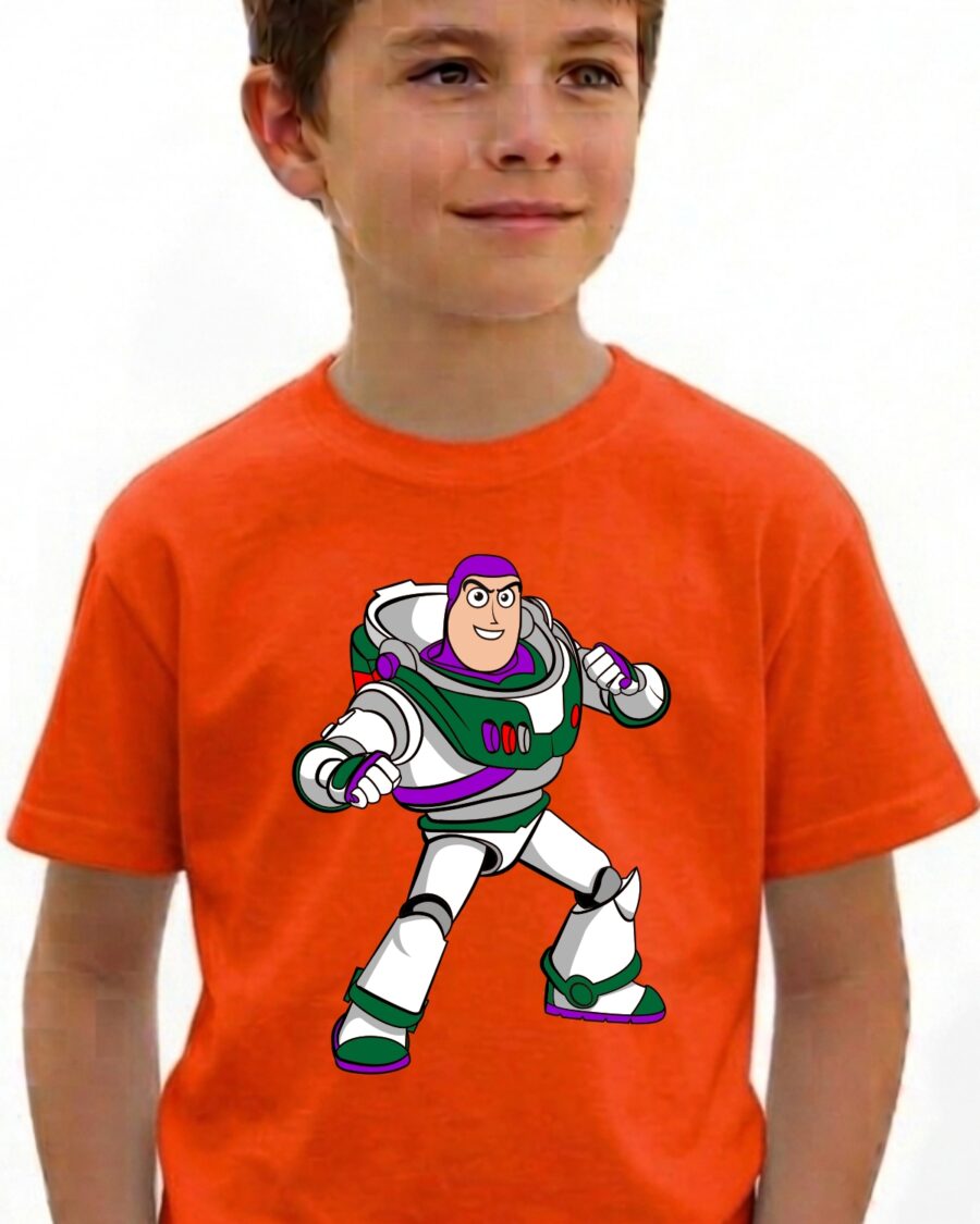 Camiseta Laranja Manga Curta Amarela Infantil Buzz Toy Story mlc