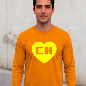 Camiseta Manga Longa Adulto Unissex Chapolin Colorado ( Laranja )