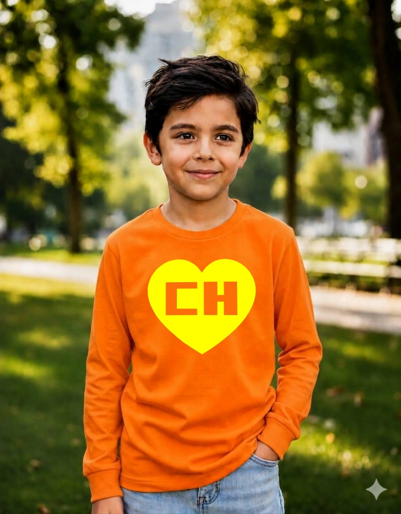 6_chapolin Camiseta Chapolin Colorado Infantil Manga Longa ( Laranja )