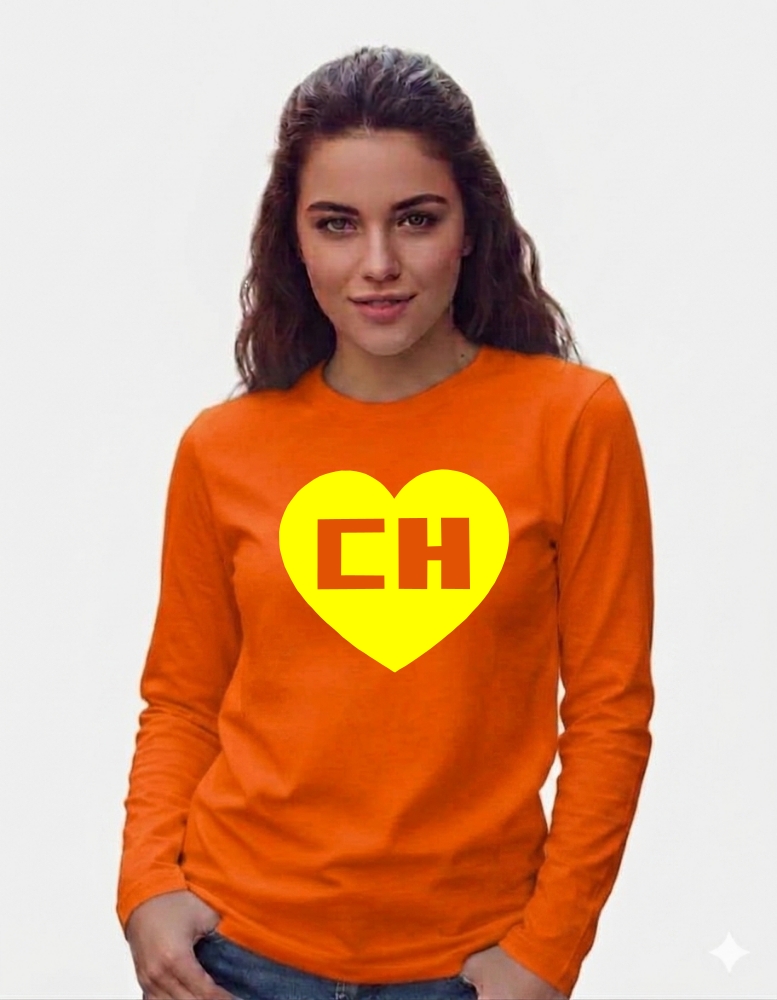 Camiseta Chapolin Colorado Baby Look Manga Longa ( Laranja )