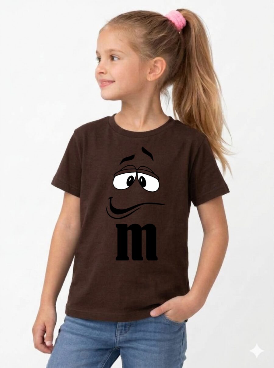 Camiseta Marrom Ss Infantil M&m Mod 2 mlr