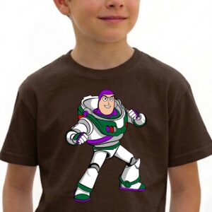 7 Camiseta Marrom Manga Curta Amarela Infantil Buzz Toy Story mlc