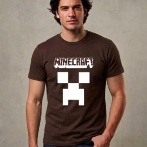 7 Camiseta Marrom Ss Adulto Minecraft mlc
