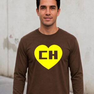 Camiseta Manga Longa Adulto Unissex Chapolin Colorado ( Marrom )