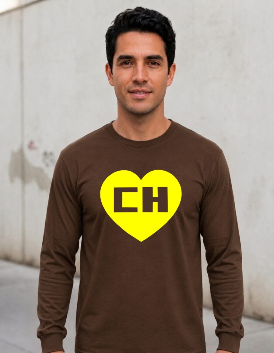 Camiseta Manga Longa Adulto Unissex Chapolin Colorado ( Marrom )