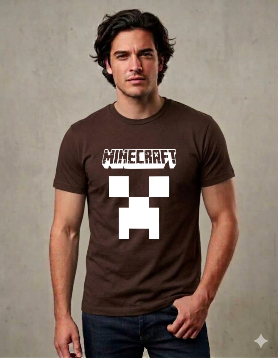 Camiseta Marrom Ss Adulto Minecraft mlc