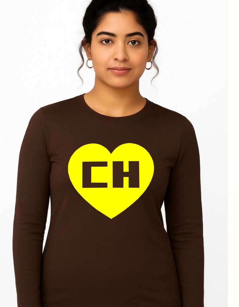 Camiseta Chapolin Colorado Baby Look Manga Longa ( Marrom )