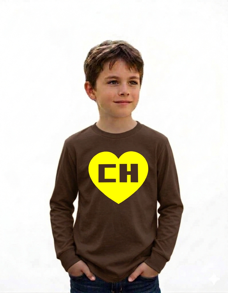 Camiseta Chapolin Colorado Infantil Manga Longa ( Marrom )