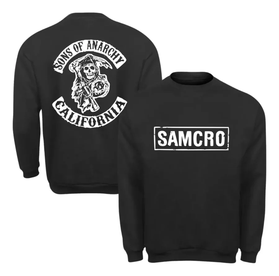Moletom Preto Flanelado Preto Infantil Sons Of Anarchy Samcro mlr