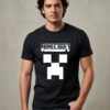 Camiseta Preta Ss Adulto Minecraft mlr