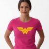 Camiseta Rosa Mulher Maravilha Adulto Baby Look mlc