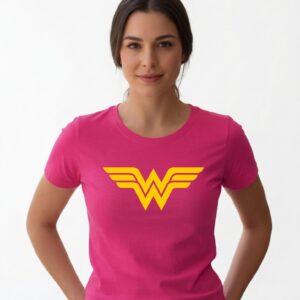 8 Camiseta Rosa Mulher Maravilha Adulto Baby Look mlc