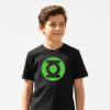 Camiseta Preta Infantil Unissex Lanterna Green Super Herói mlr