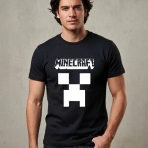 8 Camiseta Preta Ss Adulto Minecraft mlc