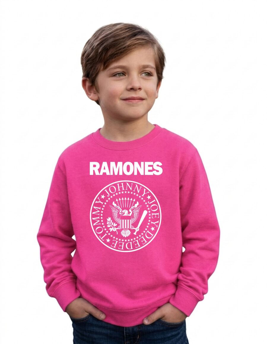 Moletom Flanelado Rosa Infantil Ramones Premium mlc