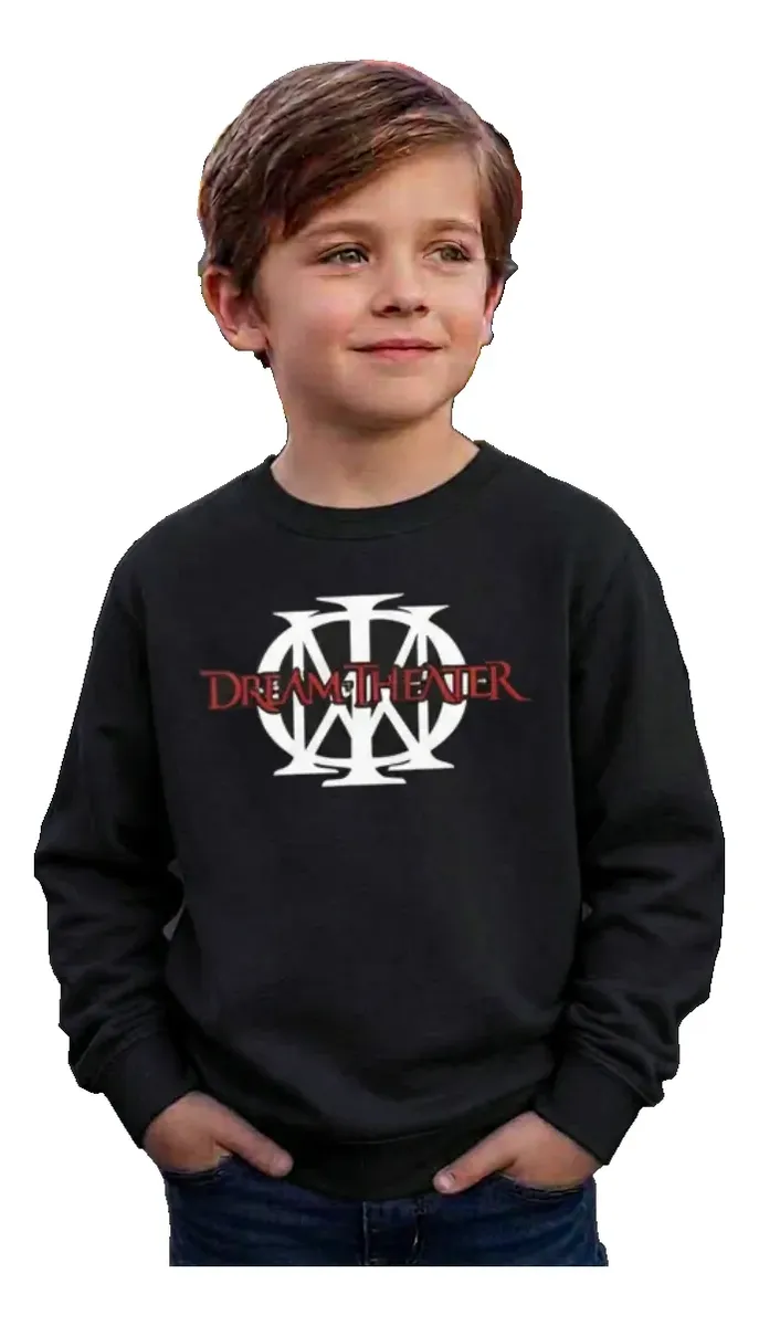 8 Moletom Preto Flanelado Algodão Preto Infantil Dream Theater mlr