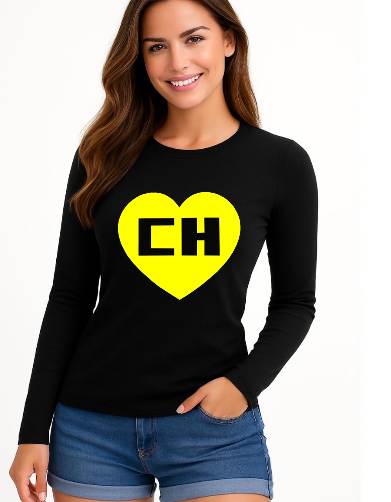 Camiseta Chapolin Colorado Baby Look Manga Longa ( Preta )