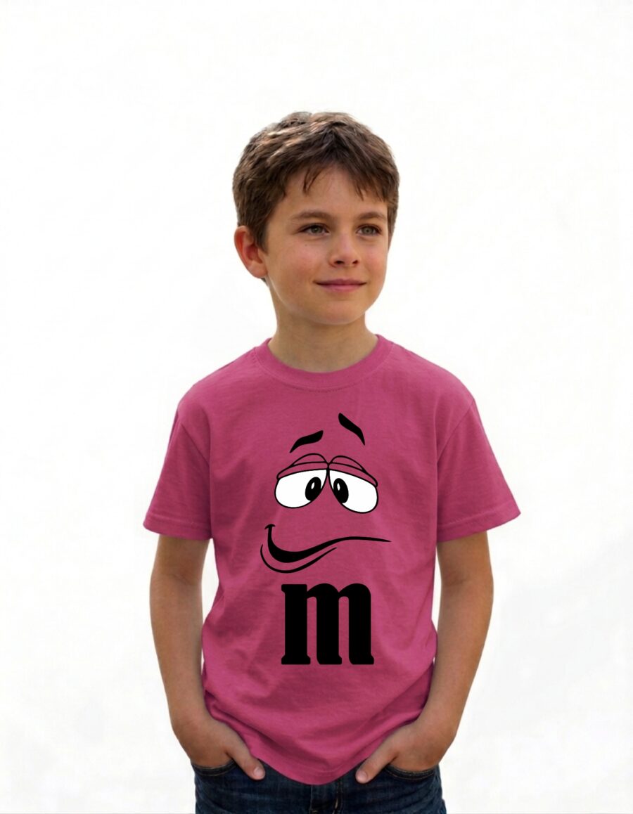 Camiseta Rosa Ss Infantil M&m Mod 2 mlr