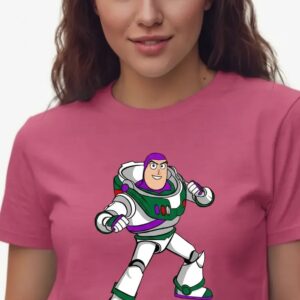 9 Camiseta Rosa Manga Curta Baby Look Rosa Buzz Lightyear Toy Story mlr
