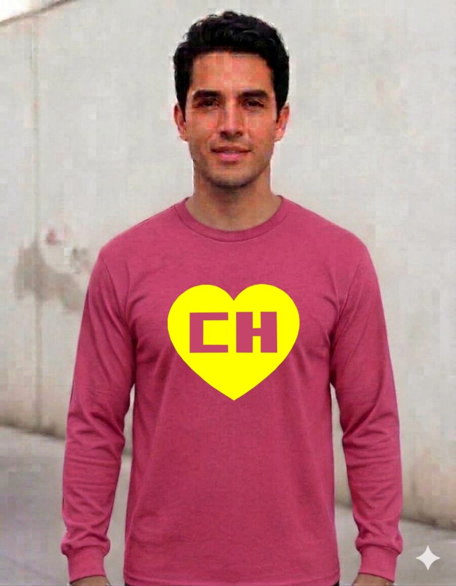 Camiseta Manga Longa Adulto Unissex Chapolin Colorado ( Rosa )