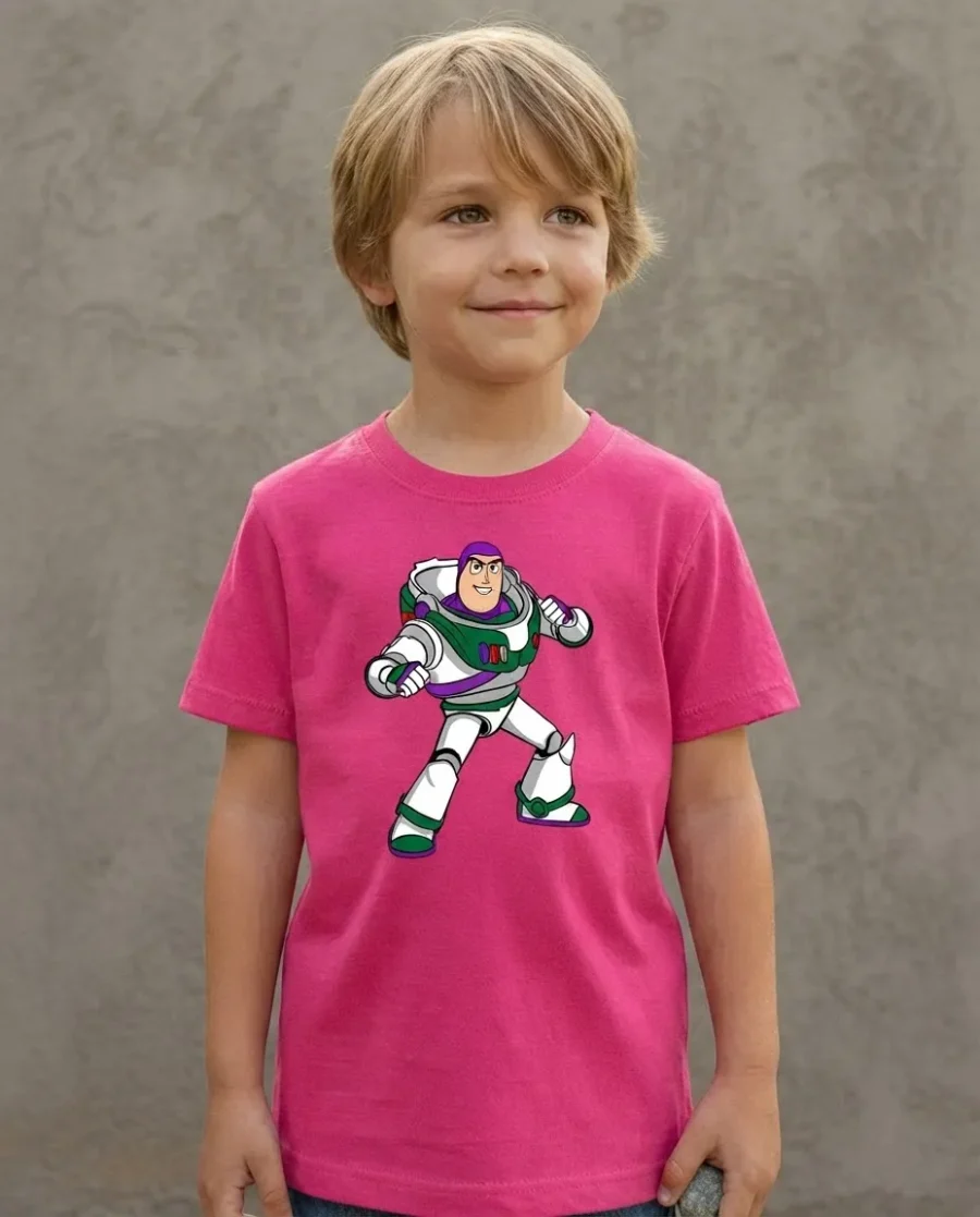 Camiseta Rosa Buzz Lightyear Infantil mlca