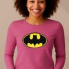 Camiseta Batman Baby Look Manga Longa ( Rosa )
