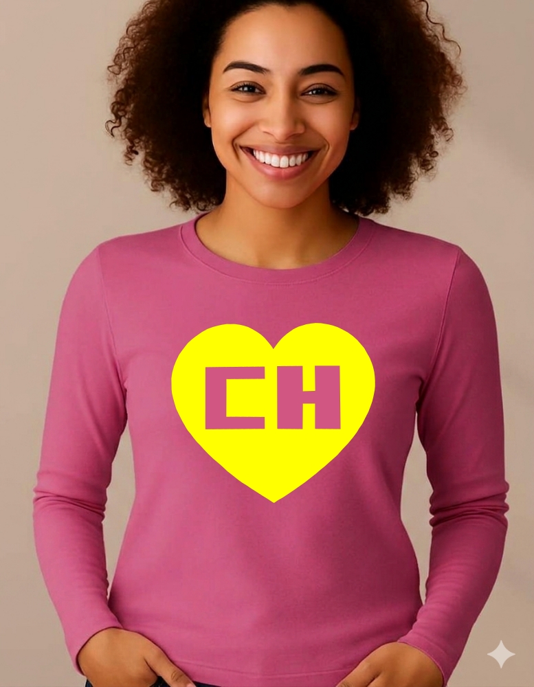 Camiseta Chapolin Colorado Baby Look Manga Longa ( Rosa )