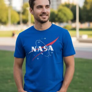 a Camiseta Azul Adulto Masculino Nasa mlc