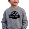 Moletom Flanelado Jurassic World Silhueta Cinza Infantil