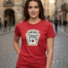 Camiseta Vermelha Ketchup E Mostarda ( Baby Look ) mlr