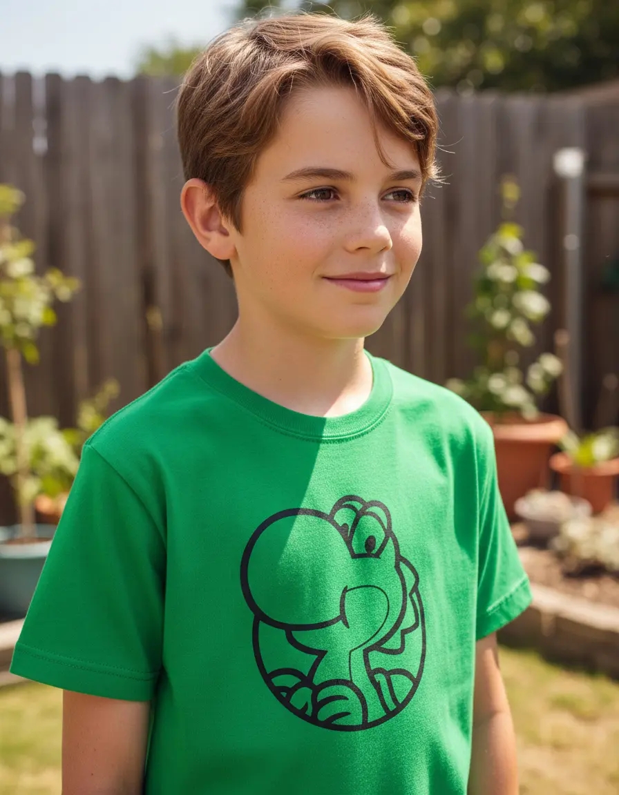 Camiseta Yoshi Silhueta Mario Bros Infantil T-shirt
