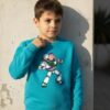 a Blusa Moletom Buzz Lightyear Toy Story Infantil ( Azul Turquesa )