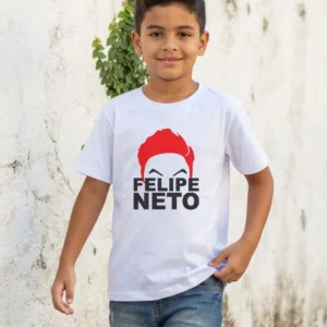 a Camiseta Felipe Neto Infantil Branca