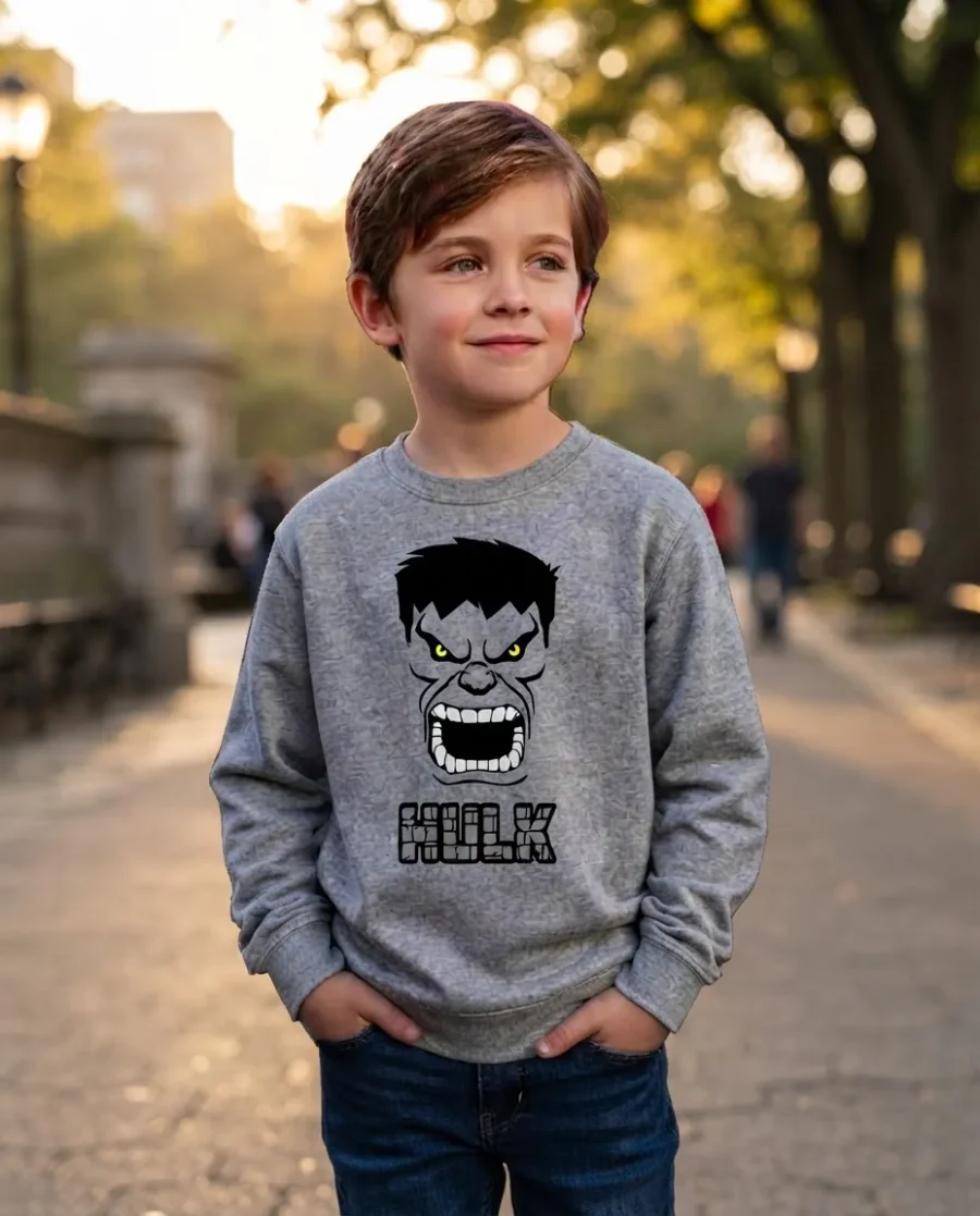 Blusa Moletom Hulk Marvel Infantil Cinza