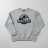 Moletom Flanelado Jurassic World Silhueta Cinza Infantil